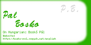 pal bosko business card